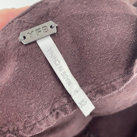 Young fabulous & broke brown tank linen blend raw edge button closure sz xs NWT - Picture 7 of 12